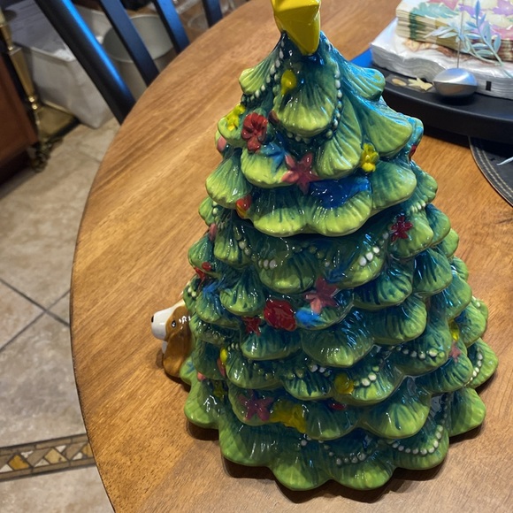 Pioneer woman WISHFUL WINTER HOLIDAY stoneware cookie jar NWT - Picture 2 of 6